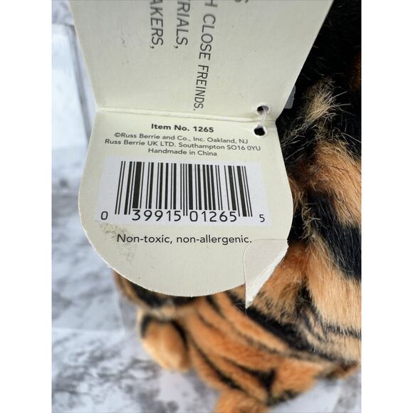 Tickles The Bengal Tiger Russ Berrie 16" Weighted Stuffed Animal Plush Vintage - Picture 10 of 12